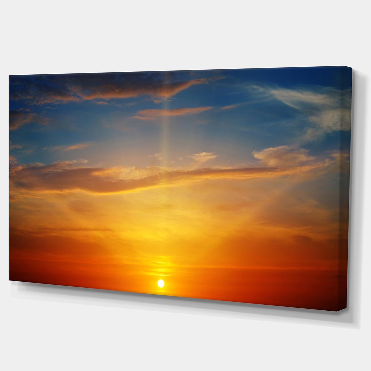Design Art PT10958-32-16 Sunlight in Sky Above Horizon-Oversized Beach Canvas Artwork-32X16, 32x16