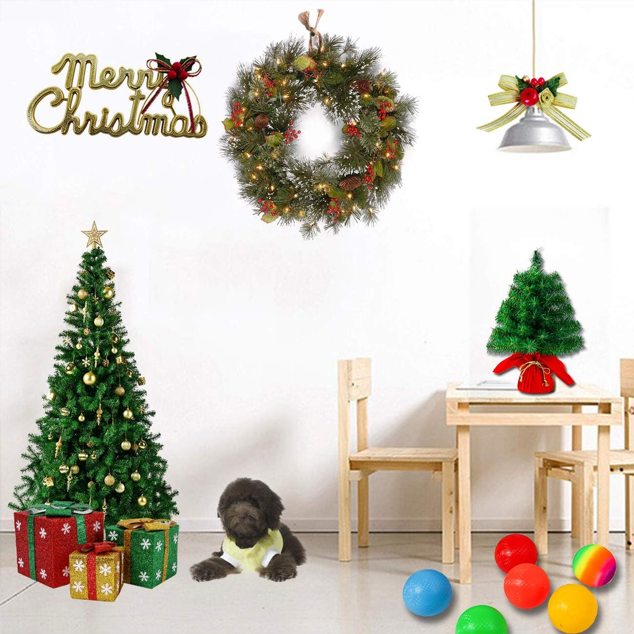 4-Foot Green PVC Tinsel Christmas Tree with Stand