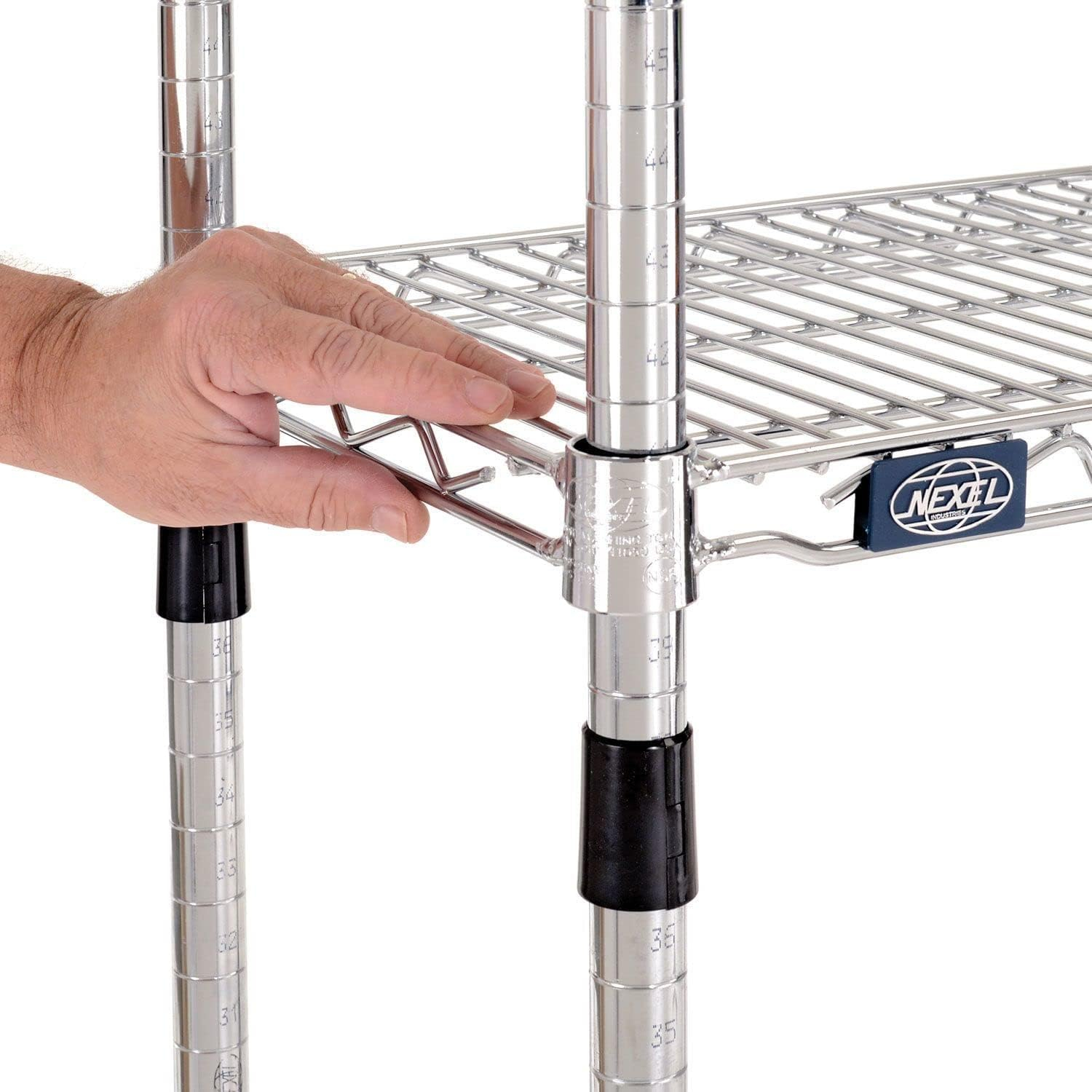Nexel VP24487NC 24 x 48 x 74 in. 4 Tier Economy Wire Shelving Starter Unit, Nickel Chrome
