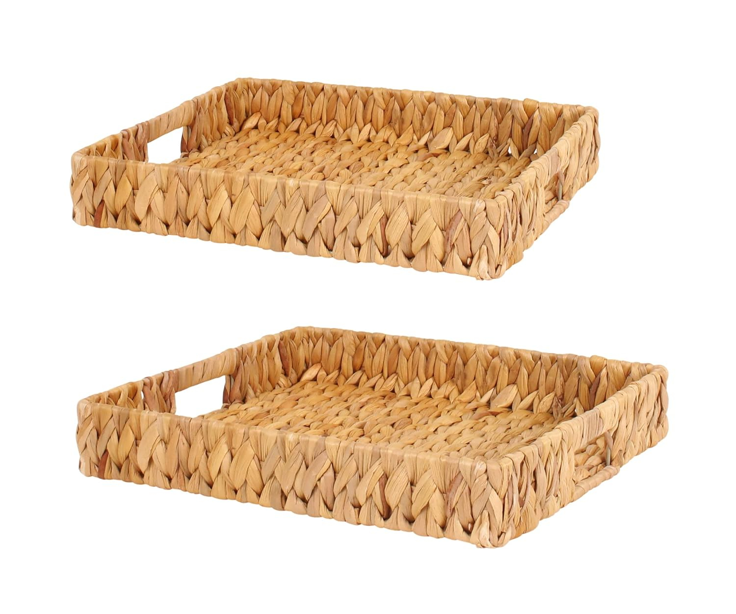 Harman Set of 2 Naturals Woven Palma Square Trays Earthy & Sophisticated