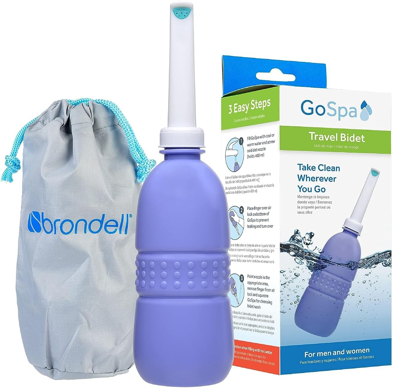 Brondell GoSpa Travel Bidet in Purple, GS-70, Bidet Wash On The Go
