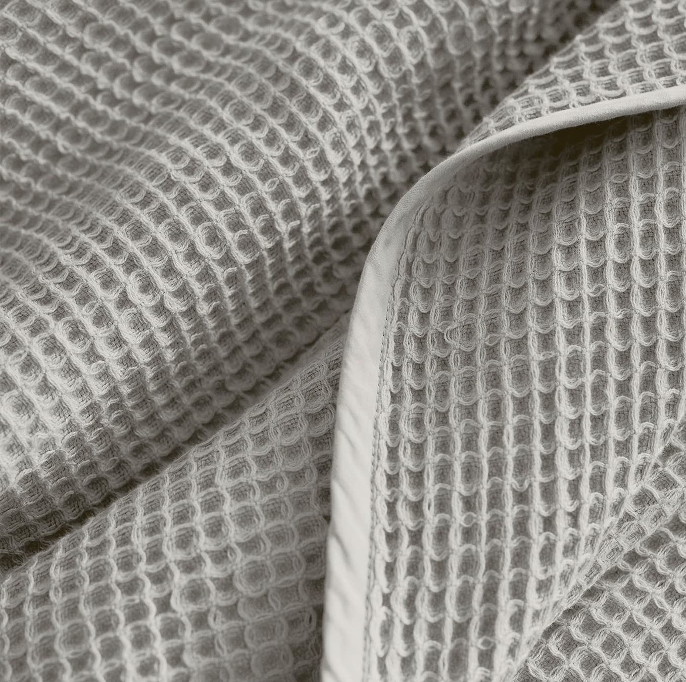 King Pewter Organic Cotton Waffle Bed Blanket