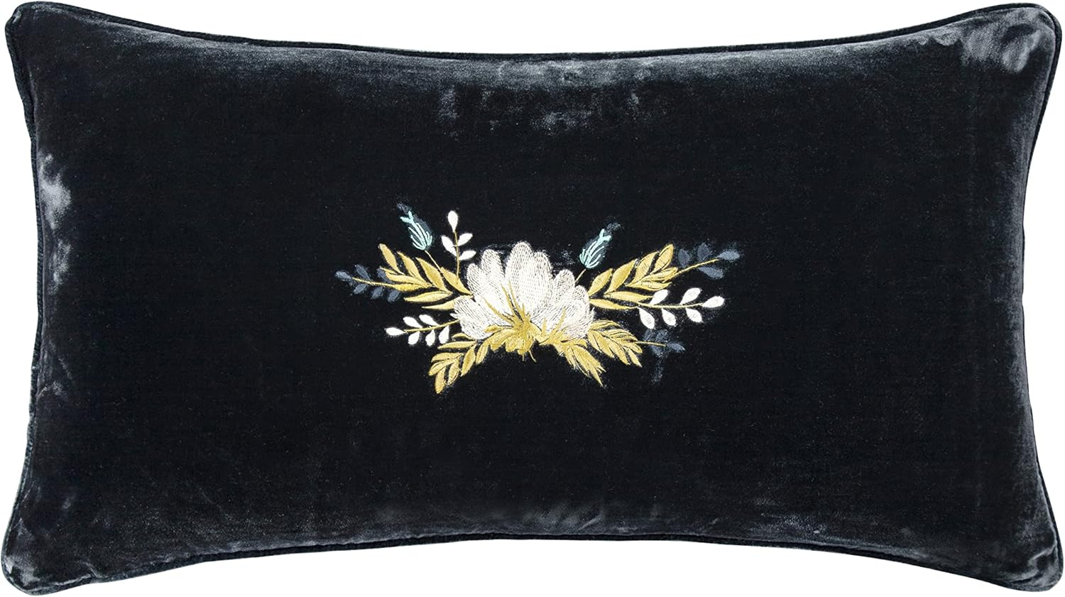 HiEnd Accents Stella Faux Silk Velvet Boot Stitch Romantic Western Decorative Pillow