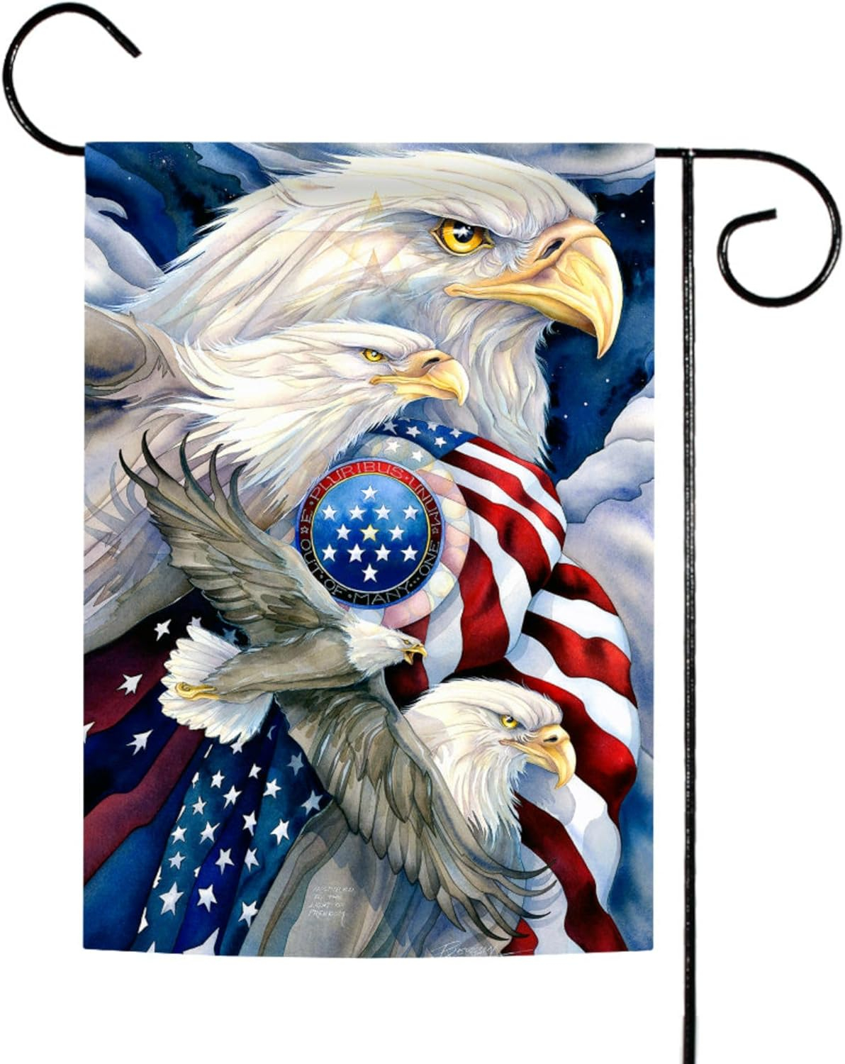Toland Home Garden Stand In Unity Bald Eagle Patriotic Flag Double Sided 12x18 Inch