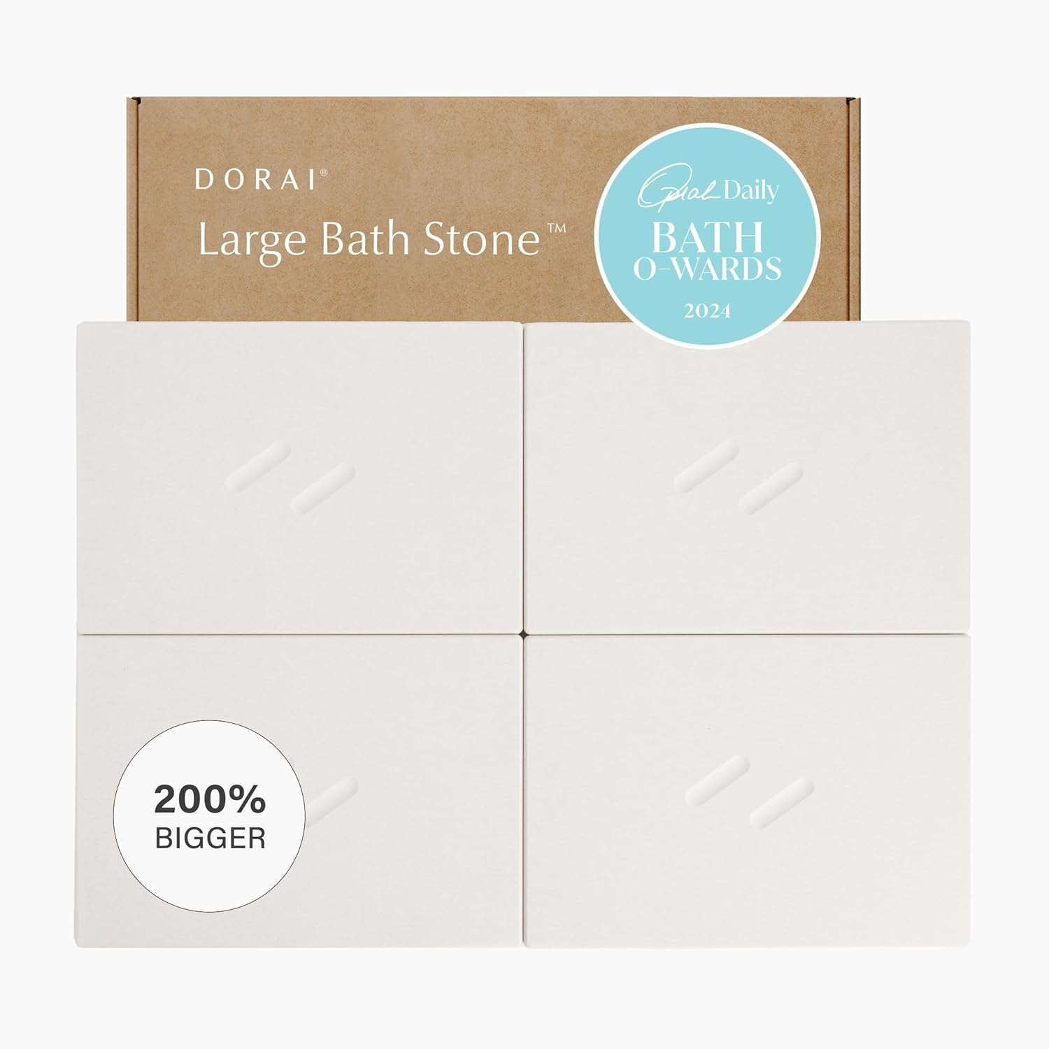 Large White Diatomaceous Earth Non-Slip Bath Mat