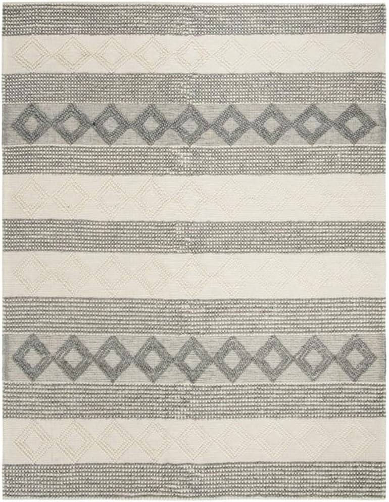SAFAVIEH Natura Tamsen Geometric Striped Area Rug, Grey/Ivory, 10' x 14'