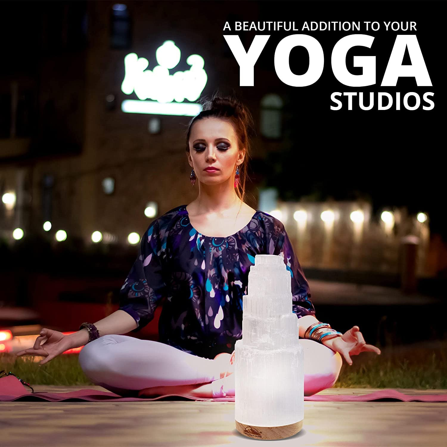 Himalayan Glow Selenite Crystal Lamp, White, Decor your Office and Room Table