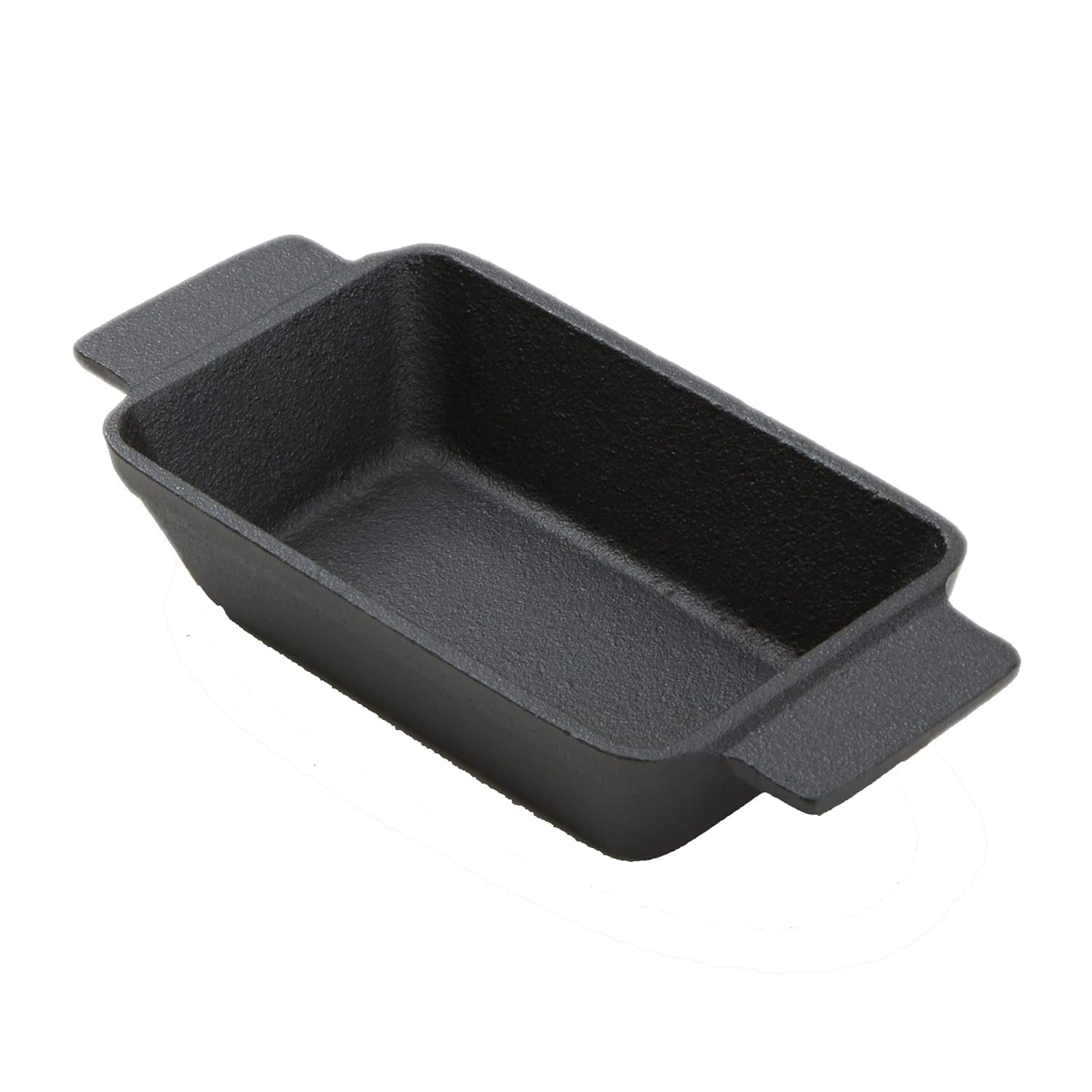 Black Cast Iron Rectangular Casserole Dish with Handles
