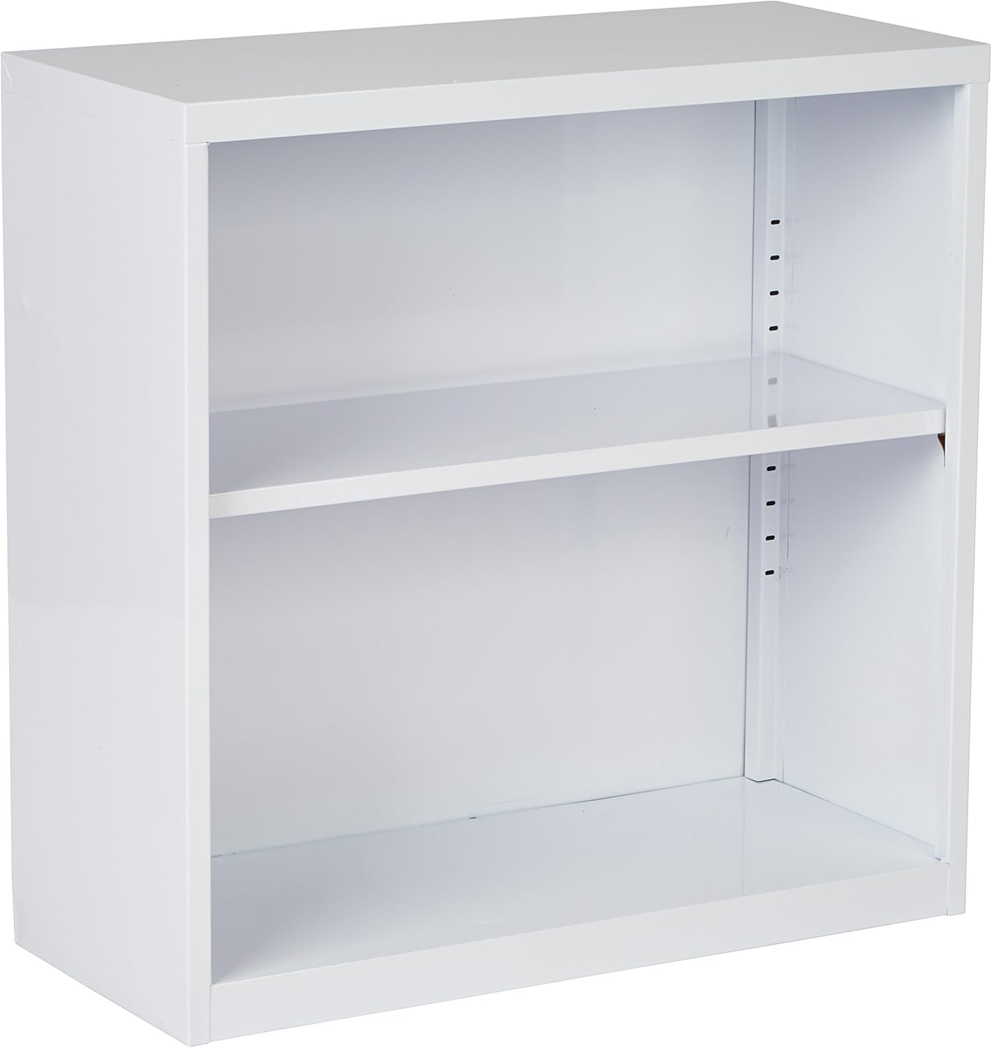 OSP Home Furnishings Metal Bookcase in White Finish