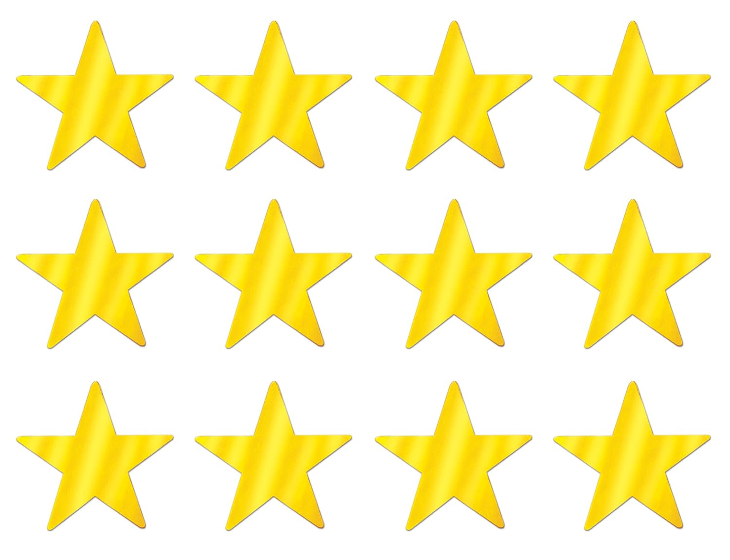 Beistle 3 3/4" Metallic Star Cutouts Gold 84/Pack (57027-GD)