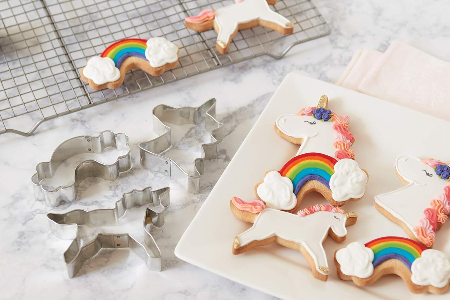 Fox Run Brands Fox Run Brands 3 Piece Non-Stick Unicorn Cookie Cutter Set