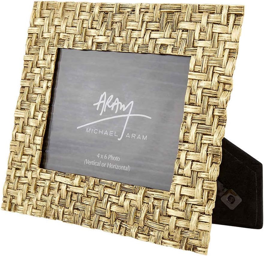Antique Gold Woven 4x6 Photo Frame