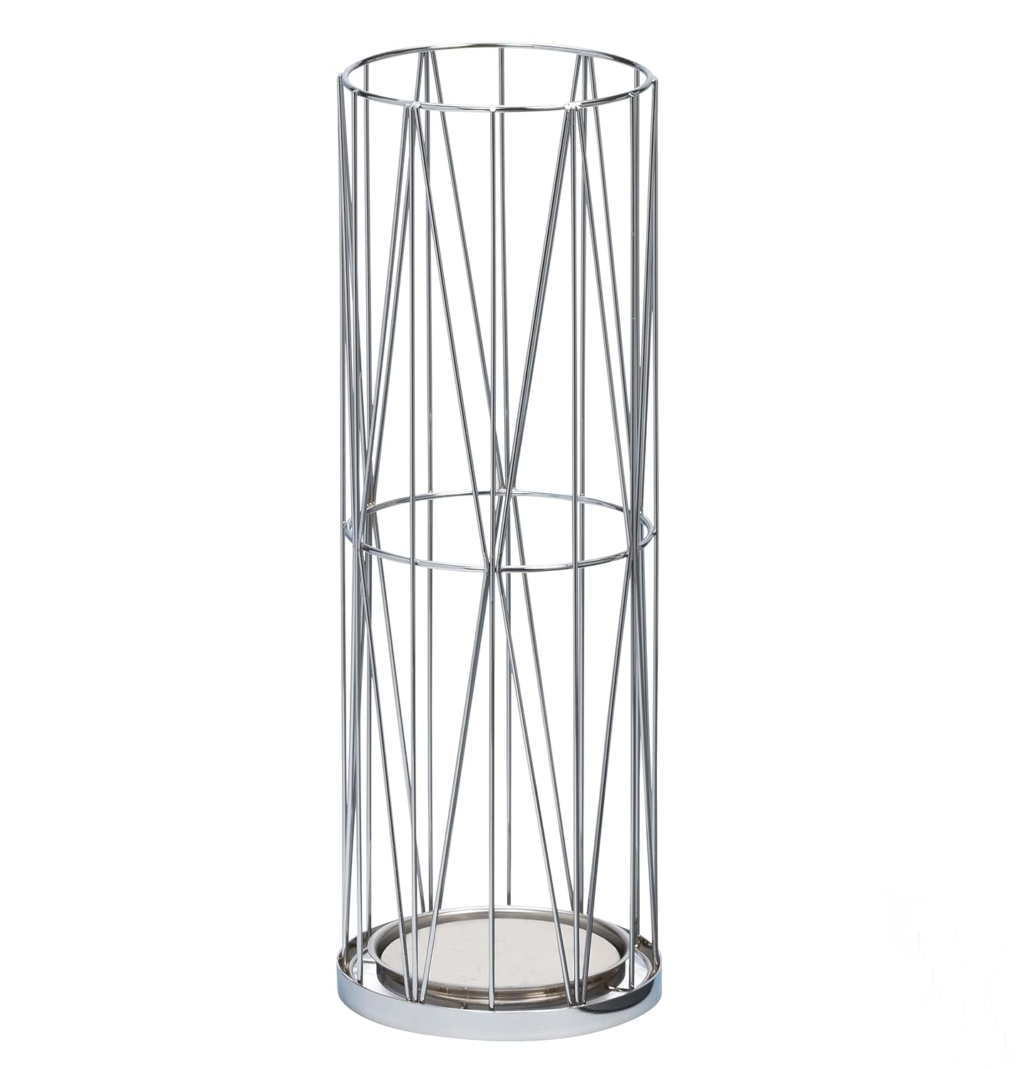 Mango Steam Pluvian Soakstone Metal Umbrella Holder For Living Room or Entryway, Silver