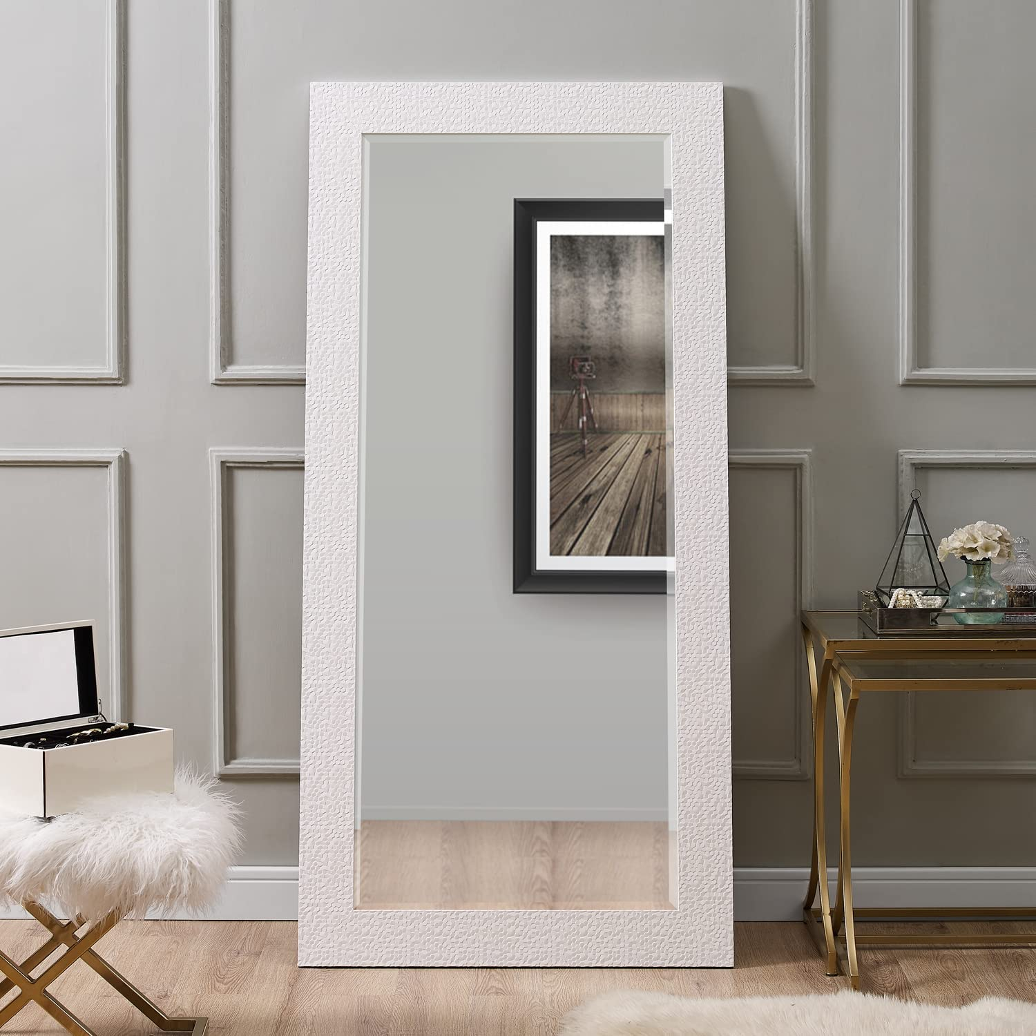 Naomi Home Maisie Modern Aluminum Mirror White