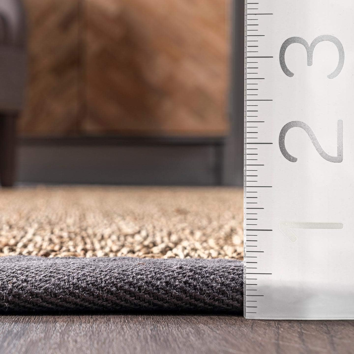 Dark Gray Seagrass Reversible Indoor/Outdoor Runner Rug, 2'6" x 6'