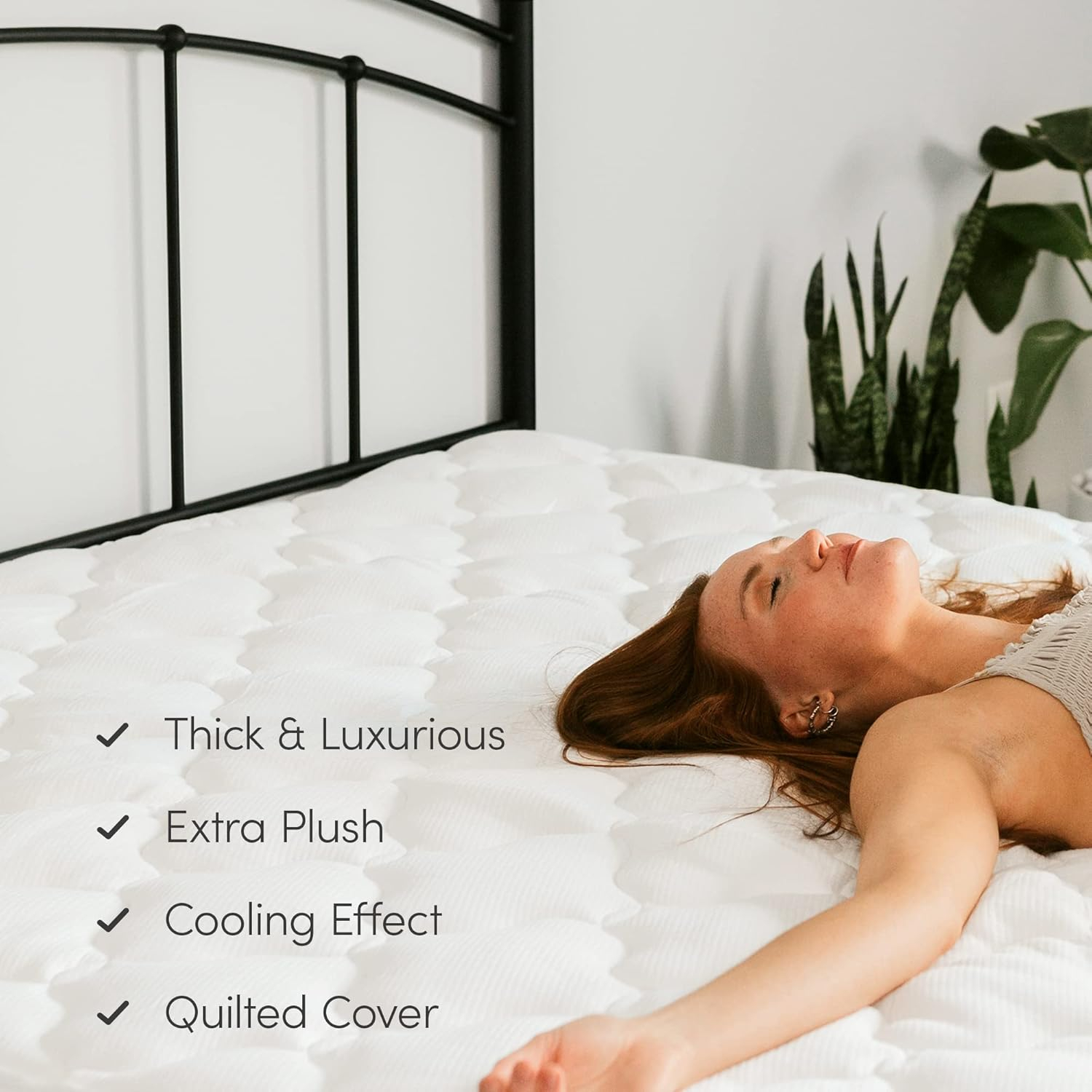 ExceptionalSheets Rayon from Bamboo Mattress Pad with Fitted Skirt - Extra Plush Cooling Topper - Twin XL