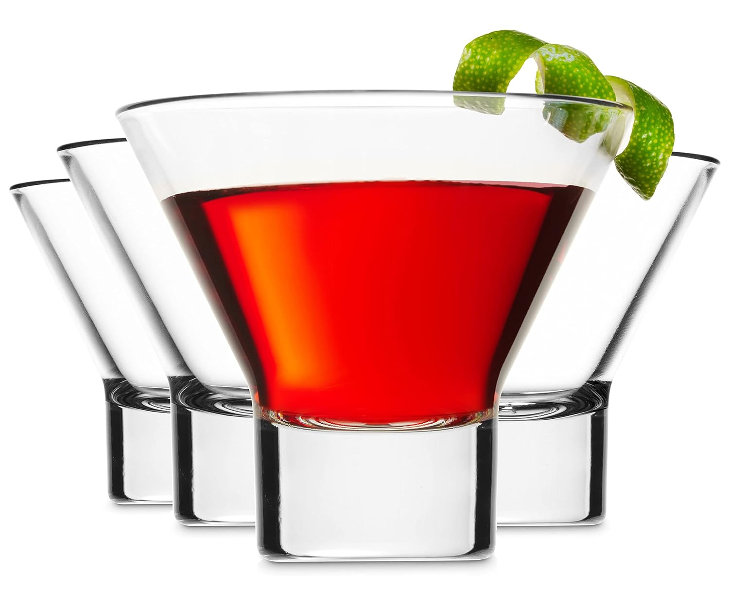 Godinger Martini Glasses, Italian Cocktail Glasses, Dessert Cups, Set of 4, 8oz - Made in Italy