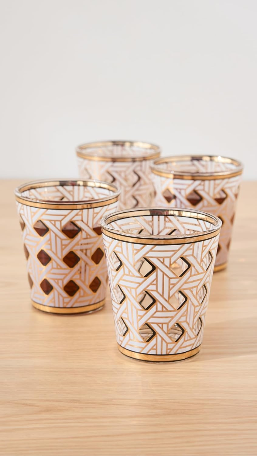 Jonathan Adler Basketweave Glassware Set (Set of 4)