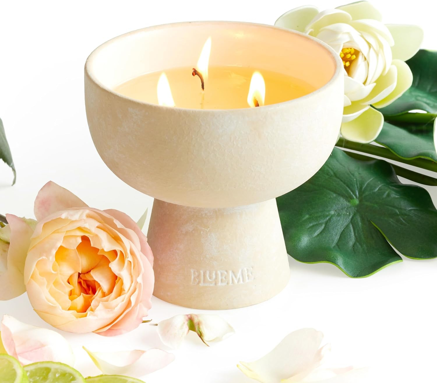 Medium White Ceramic Soy Wax Tealight Candle