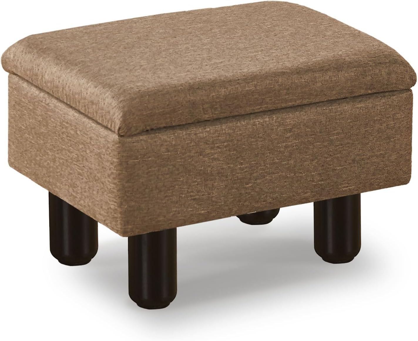 Cpintltr Linen Small Foot Stool Ottomans Multifunctional Footrest Storage Ottoman Upholstered Step Stool Seat with Solid Wood Legs Modern Accent Stools Suitable for Couch Living Room Bedroom Brown