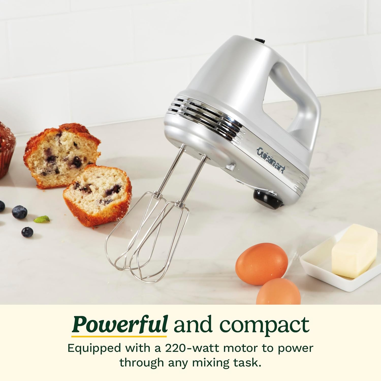Cuisinart Power Advantage Plus 9-Speed Hand Mixer with Storage Case, Brushed Chrome, HM-90BCS