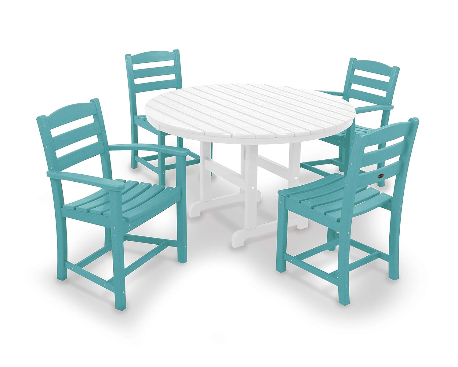 La Casa Café 5-Piece Round Farmhouse Dining Set