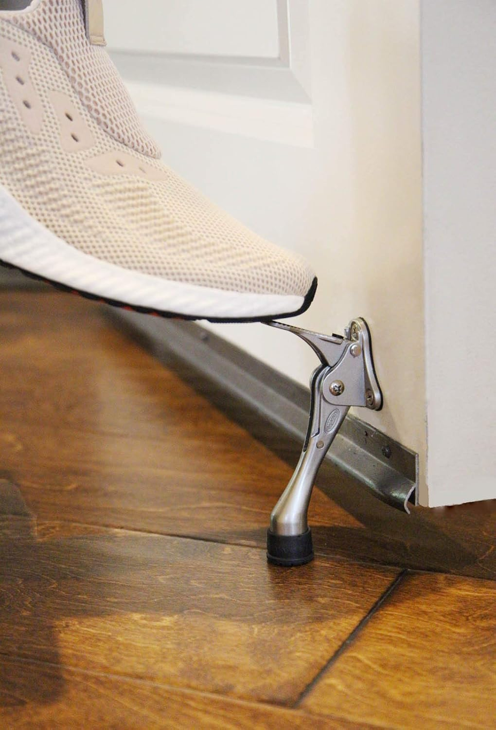 Brushed Nickel Magnetic Step-On Door Holder