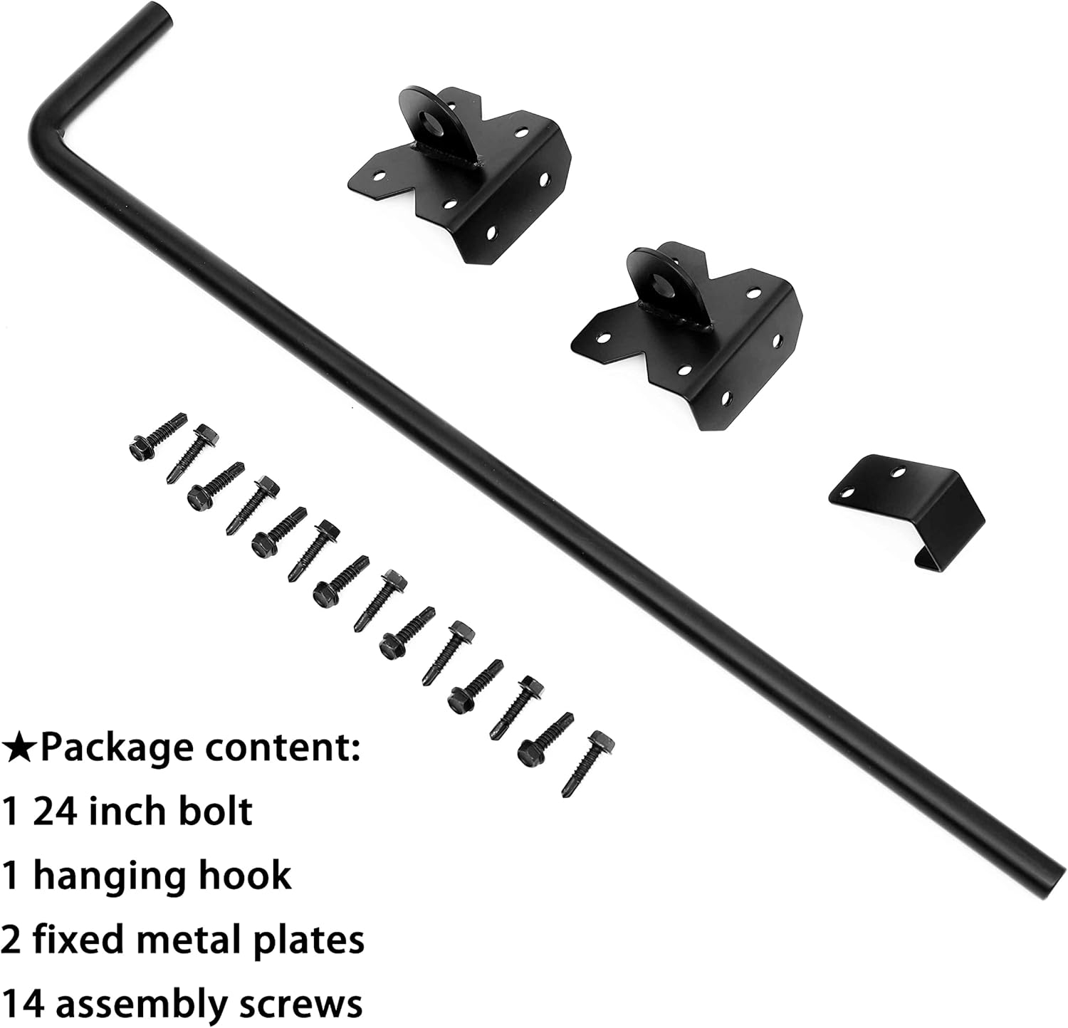 Heavy Duty 24 inch Cane Bolt Drop Rod Gate Drop Pin Steel Material -1 Pack mainly for Single Open Door