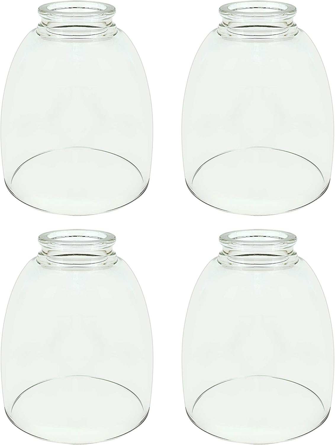 Aspen Creative 23078-4 Clear & Frosted Transitional Style Replacement Glass Shade, 2-1/8" Fitter Size, 4-1/2" high x 5" diameter, 4 Pack