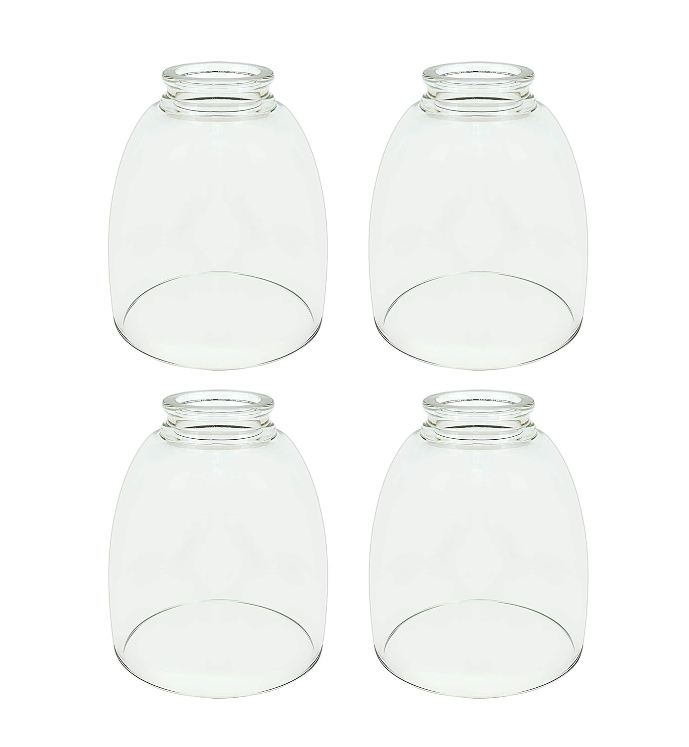 Aspen Creative 23078-4 Clear & Frosted Transitional Style Replacement Glass Shade, 2-1/8" Fitter Size, 4-1/2" high x 5" diameter, 4 Pack