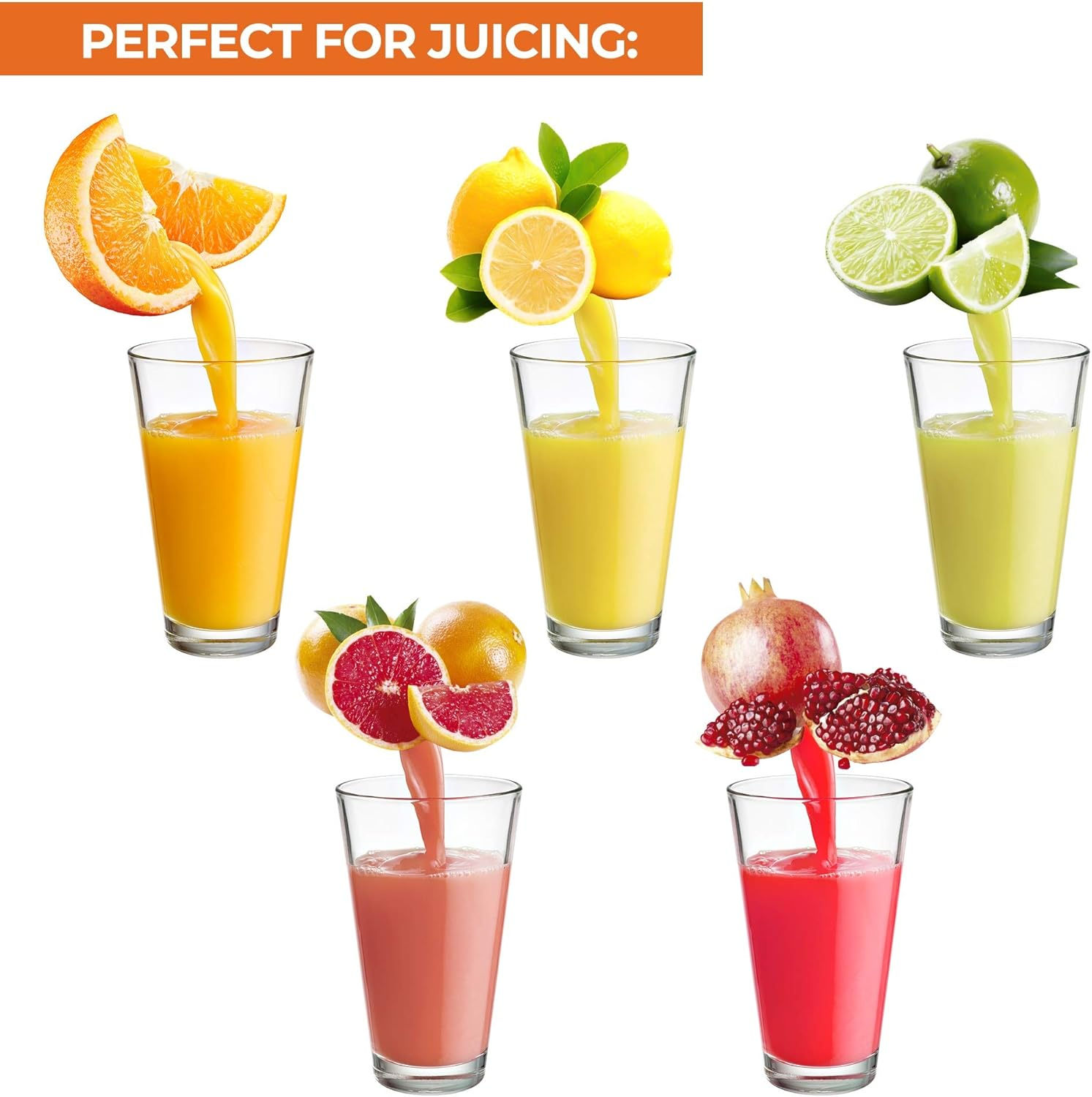 Zulay Professional Citrus Juicer - Premium Manual Citrus Press and Orange Squeezer - Metal Lemon Squeezer - Extra Tall Heavy Duty Manual Orange Juicer and Lime Squeezer Press Stand - Rose Gold