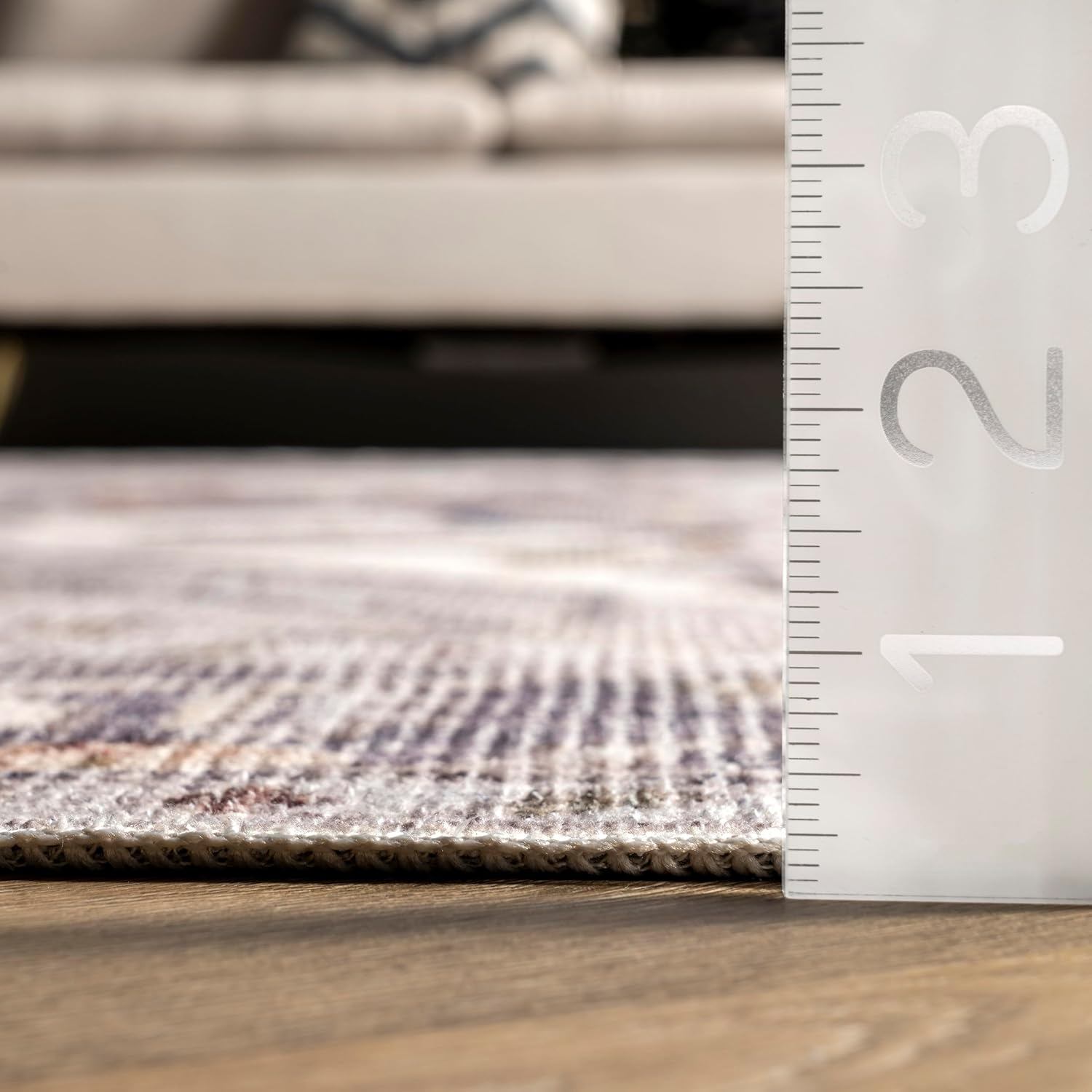 nuLOOM Mali Machine Washable Traditional Medallion Ultra Thin Accent Rug, 2' x 3', Ivory