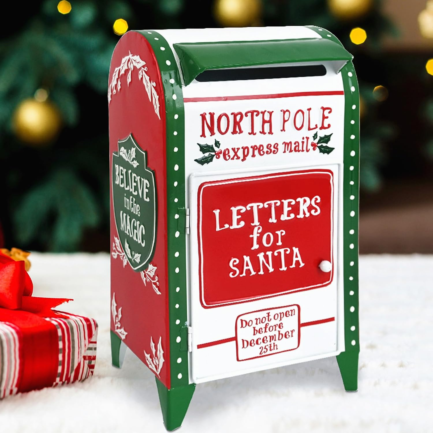 Letters To Santa Mailbox North Pole Post Vintage Mailbox Mailbox Letters Decoration Boxes Christmas Farmhouse Decor