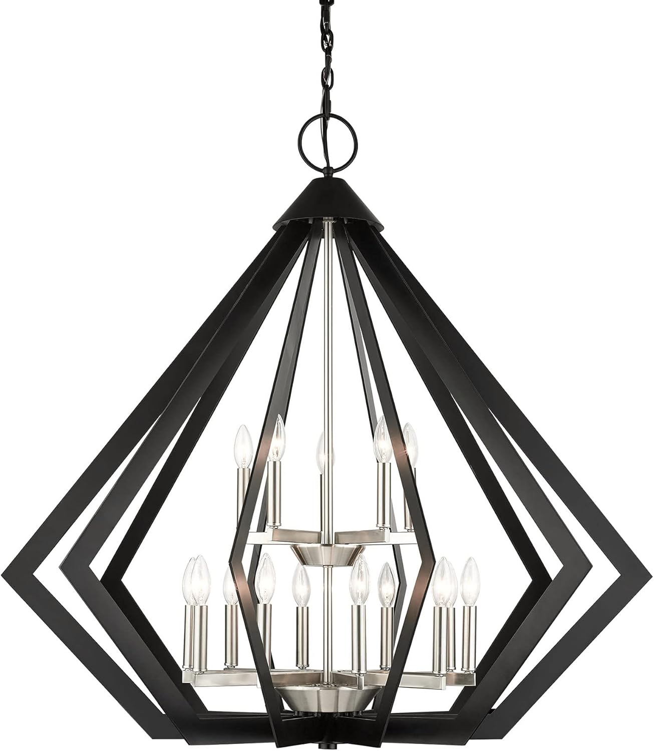Dorrance 15-Light Black Diamond Foyer Chandelier