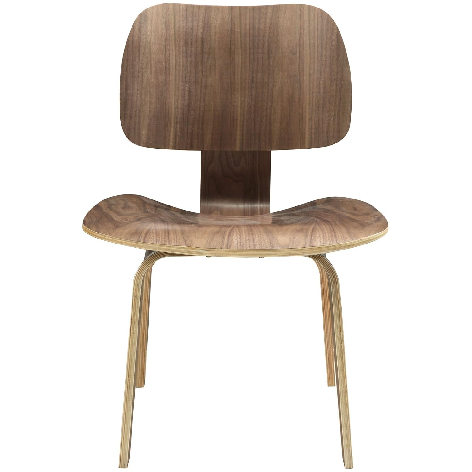 Low Profile Walnut Wood Side Chair with Natural Design