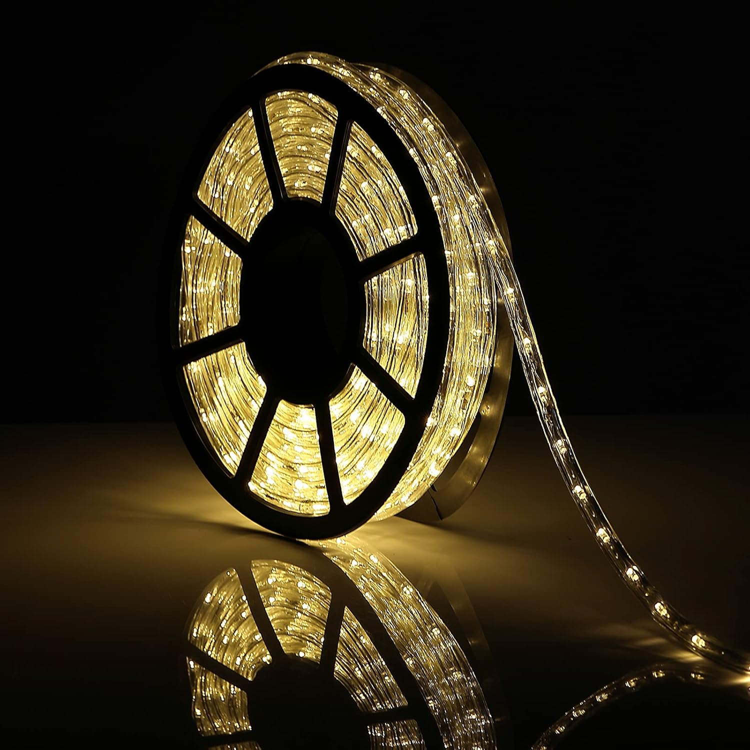 50Ft Led Rope Lights Outdoor, LED Strip Lights Outdoor Waterproof Decorative Lighting for Indoor/Outdoor, Deck, Eaves, Backyards Garden, Stairs Balcony Christmas Decoration(Warm White)