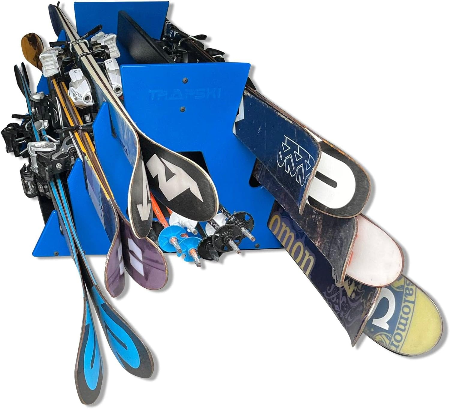 Black Freestanding HDPE Six Pack Ski and Snowboard Rack