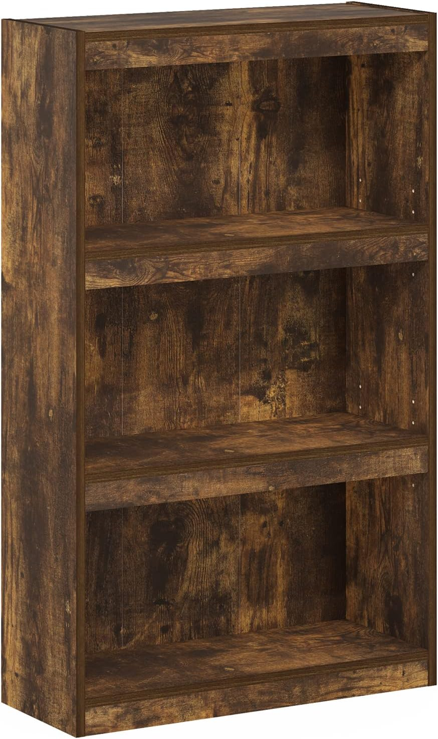 Furinno JAYA Enhanced Home 3-Tier Adjustable Shelf Bookcase, Amber Pine