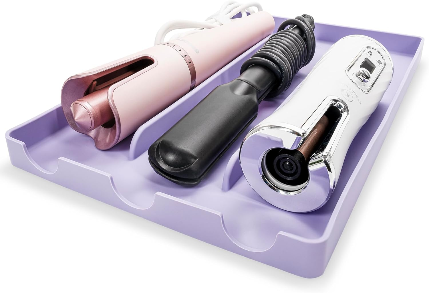 Silicone Hair Tool Organizer – Heat-Resistant Mat & Holder for Hair Dryers, Blow Dryers, and Hot Tools, Ideal for Countertops & Vanities (14.75" x 9.5" x 1")