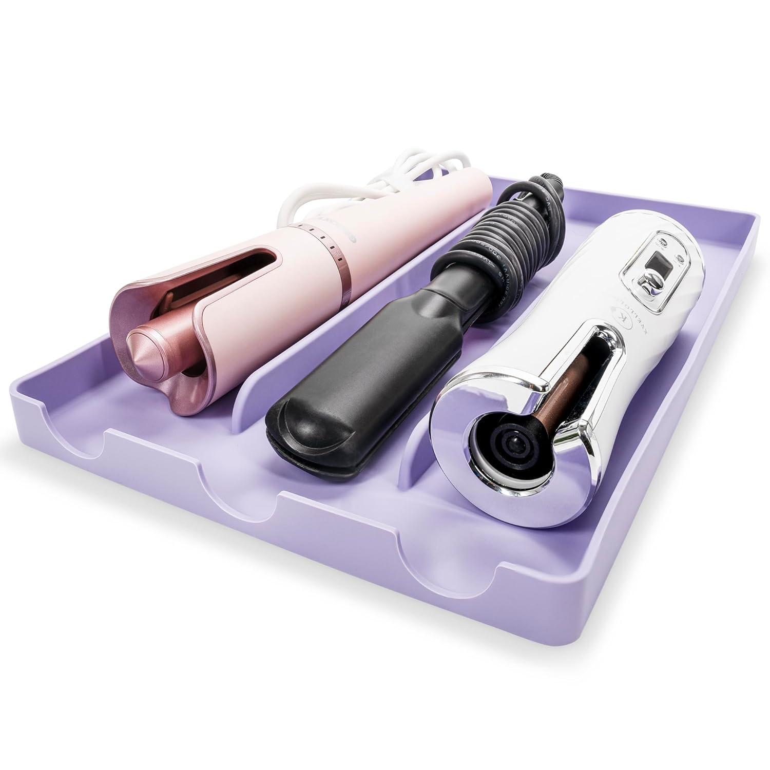 Silicone Hair Tool Organizer – Heat-Resistant Mat & Holder for Hair Dryers, Blow Dryers, and Hot Tools, Ideal for Countertops & Vanities (14.75" x 9.5" x 1")