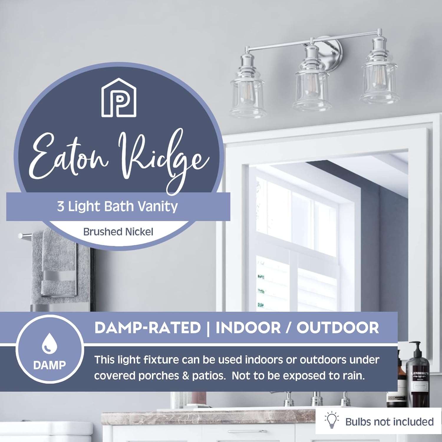 Prominence Home Eaton Ridge Three Light Vanity in Brushed Nickel