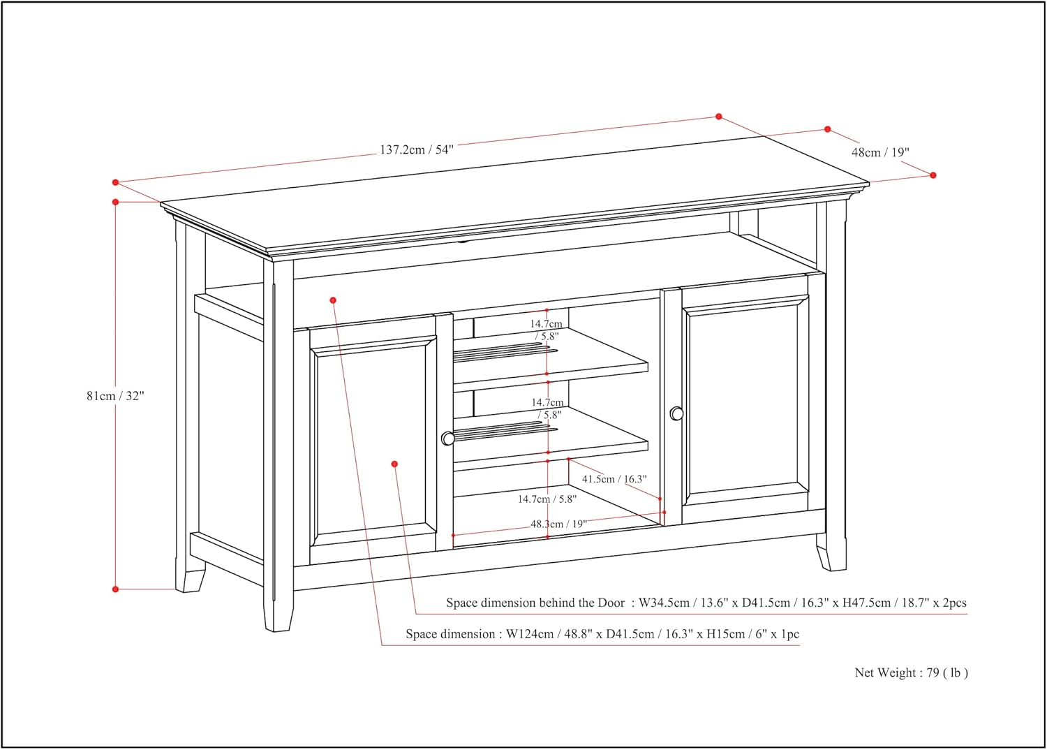 Simpli Home Amherst 54" TV Stand in Black
