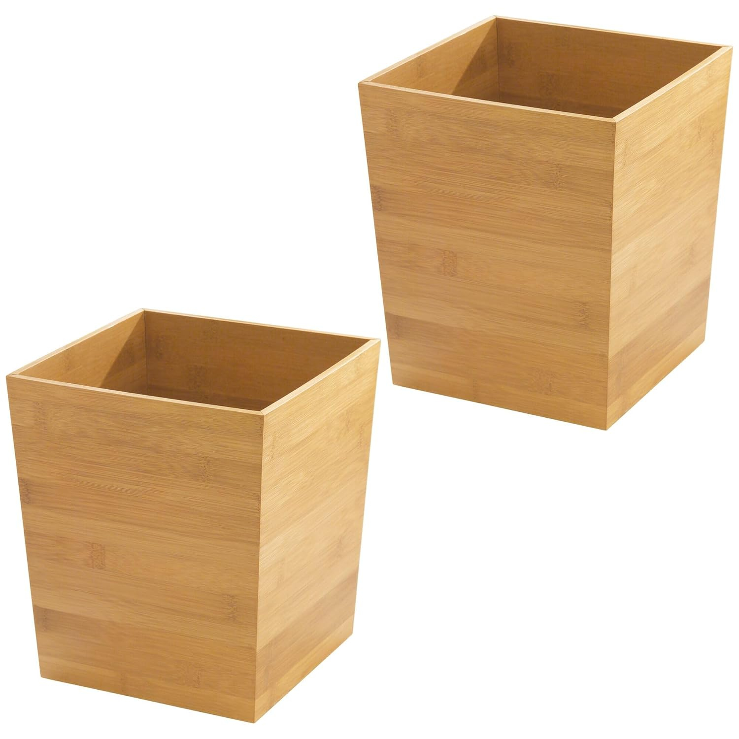 iDesign iDesign Set of 2 Small Bamboo Bathroom Trash Can - Natural (Set of 2)