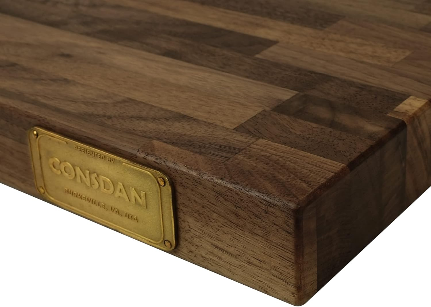 CONSDAN Butcher Block Counter Top, Walnut Solid Hardwood Countertop, Wood Slabs for Kitchen, Reversible, Both Side Polished, Prefinished with Food-safe Oil, 1.5" Thickness, 12"x25"