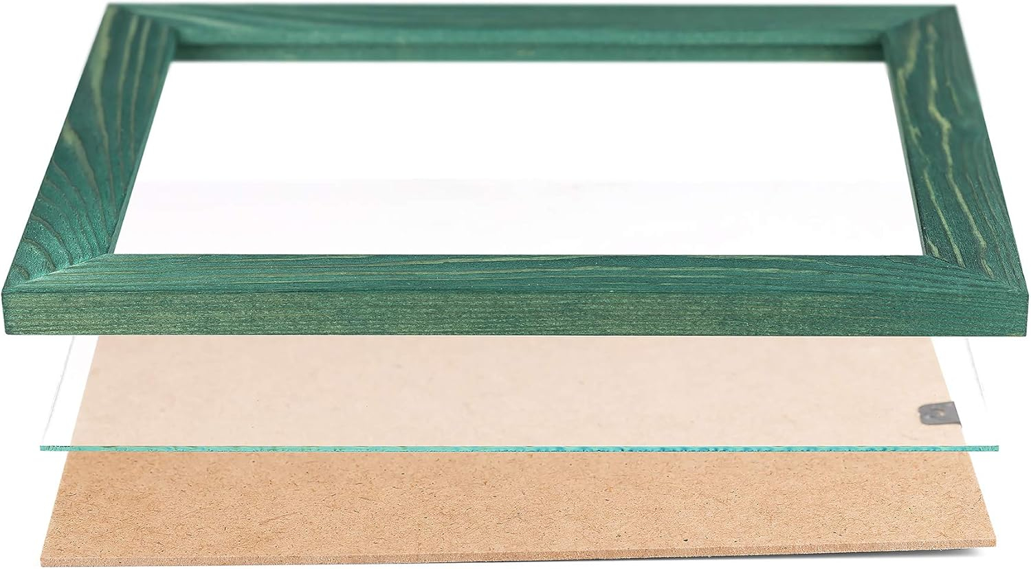 Rustic Wooden Picture Frames 8x10 - Green - Set of 2 - Natural Eco Solid Wood and High Definition Real Glass for Wall Hanging and Tabletop Photo Frame