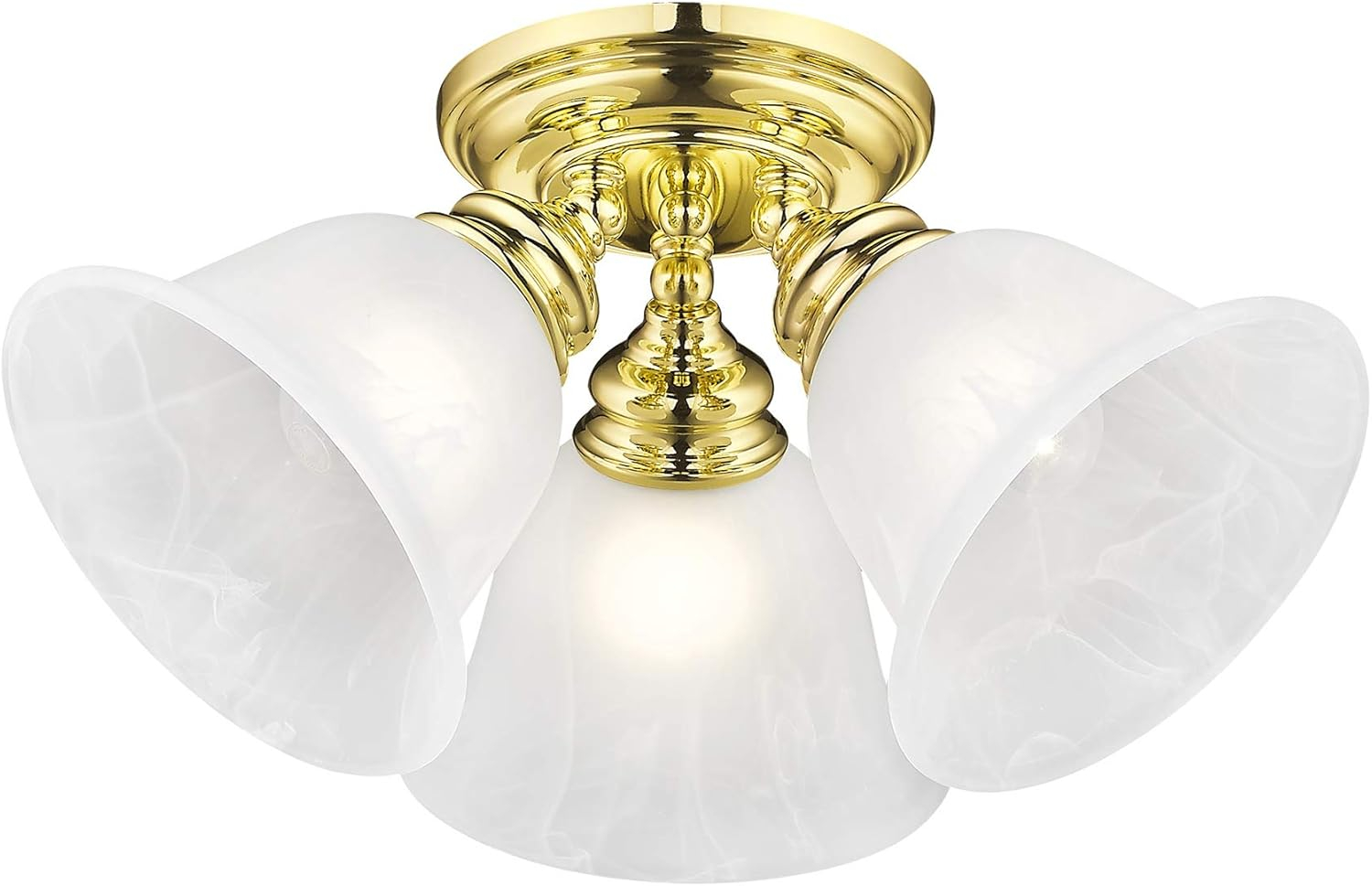 Livex Lighting Essex Ceiling Mount in Polished Brass