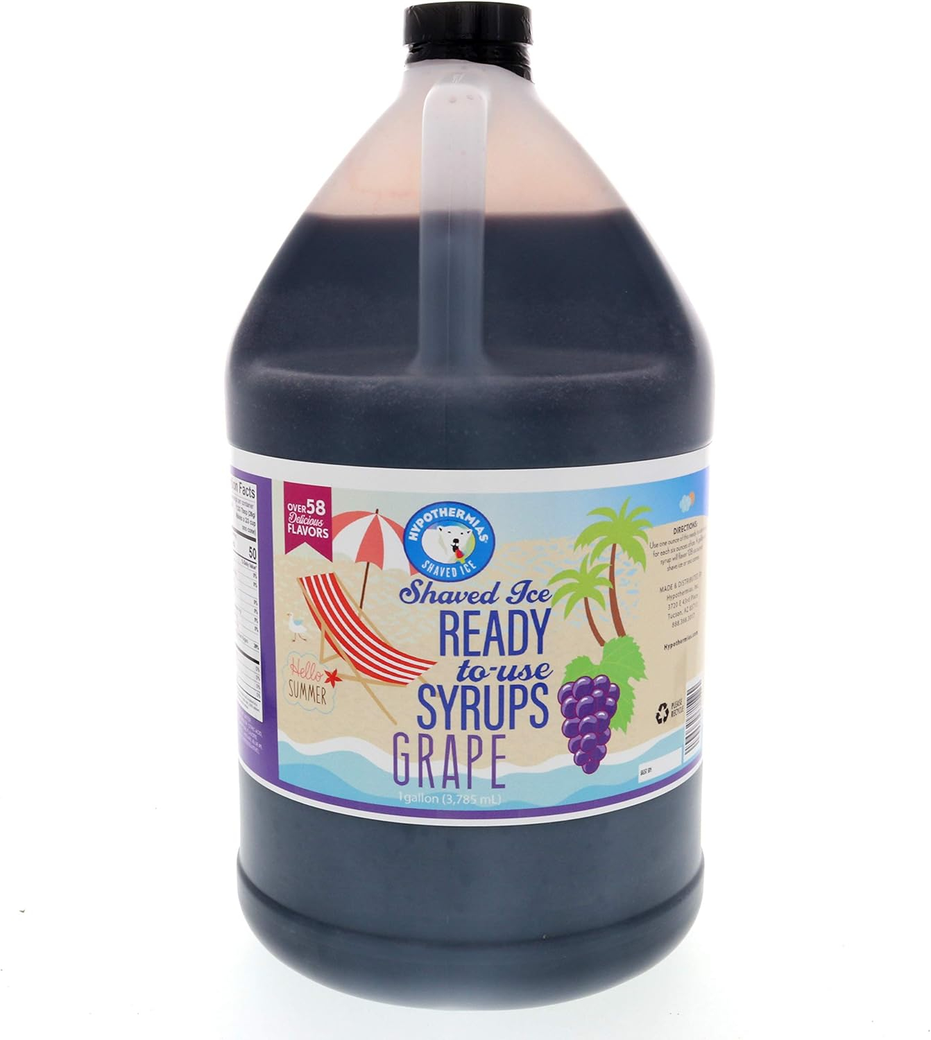 Hypothermias |Grape| Ready to Use | Hawaiian Shaved Ice or Snow Cone Syrup Gallon (128 Fl. Oz), 100 % Pure Cane Sugar