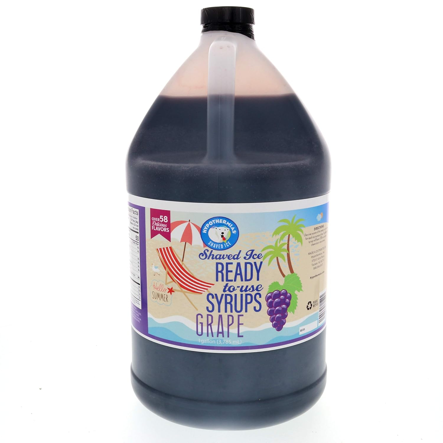 Hypothermias |Grape| Ready to Use | Hawaiian Shaved Ice or Snow Cone Syrup Gallon (128 Fl. Oz), 100 % Pure Cane Sugar