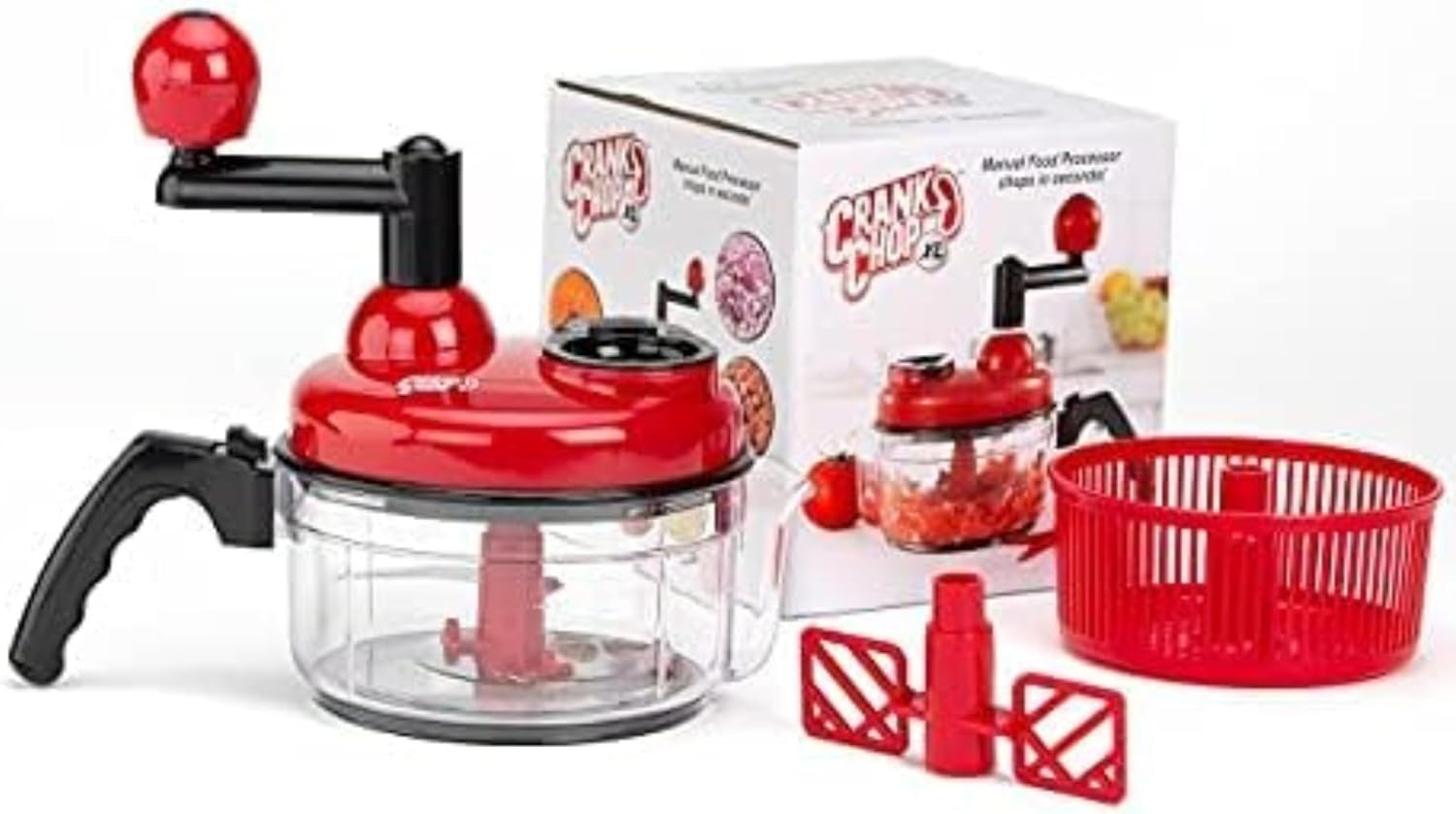 The Crank Chop Food Chopper and Processor XL, The Best Vegetable Chopper for Homemade Salsa and Dicing Ingredients Perfectly