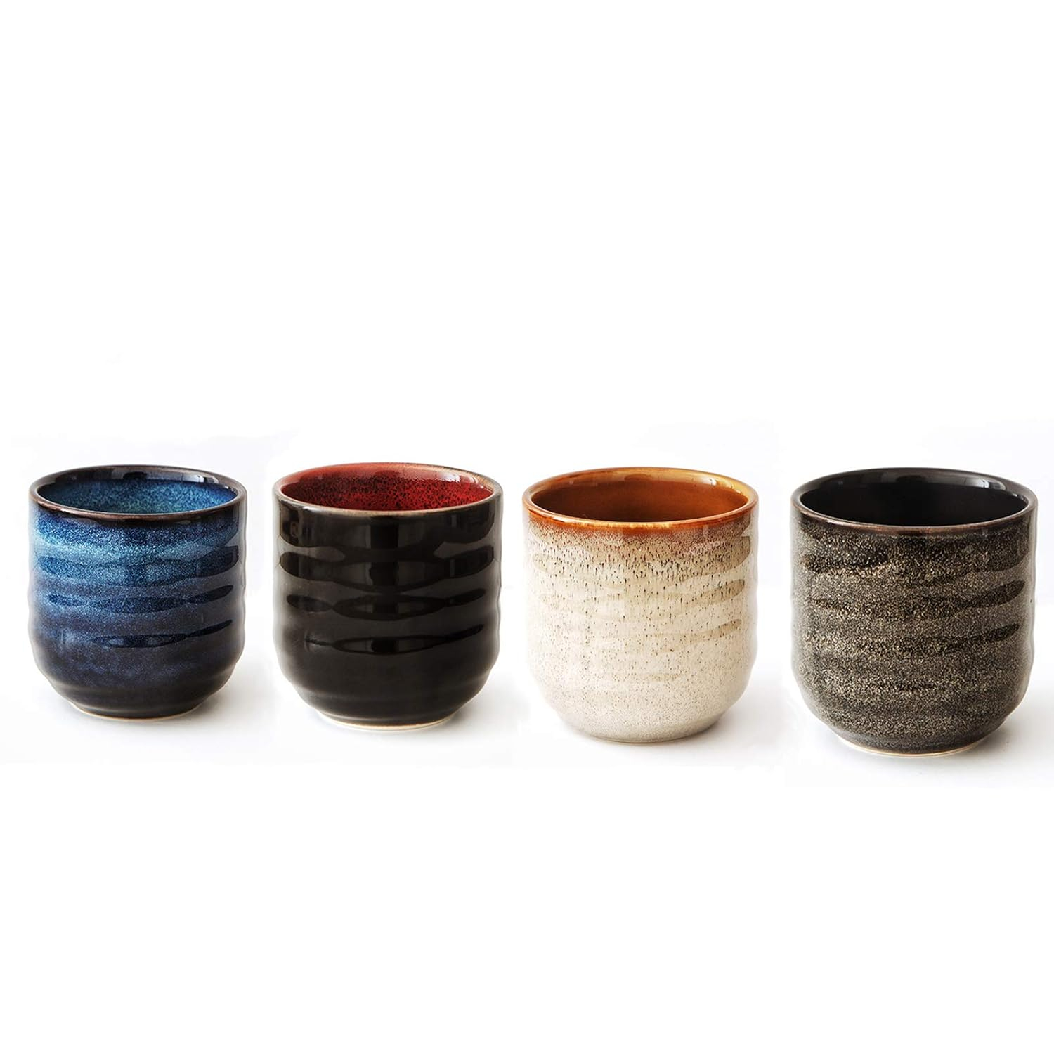 Japanese Style Ceramic Tea and Coffee Cup Set, 6.76 oz, Multicolor